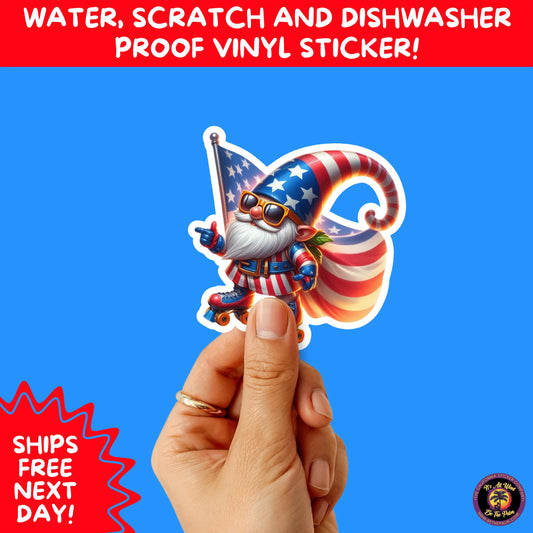 4TH OF JULY | Sticker Pack Independence Day Vinyl Decals, USA Flag, Fireworks, Red White Blue Summer Holiday Patriotic Sticker Set