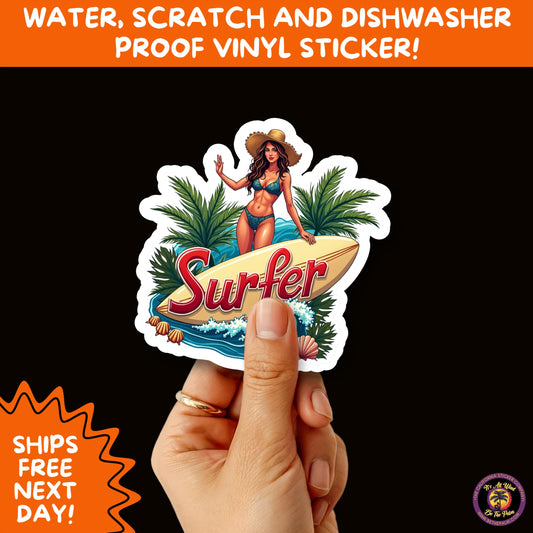 FUN BEACH STICKERS with Bikini Designs, Perfect for Travel Journals, Water Bottles, Tumblers, Laptops, Scrapbooks, and Summer Decor