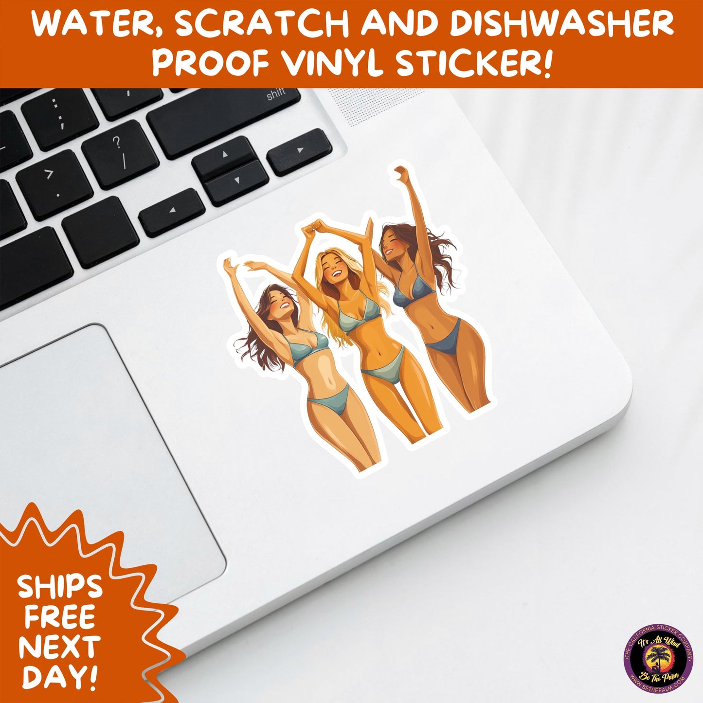 FUN BEACH STICKERS with Bikini Designs, Perfect for Travel Journals, Water Bottles, Tumblers, Laptops, Scrapbooks, and Summer Decor