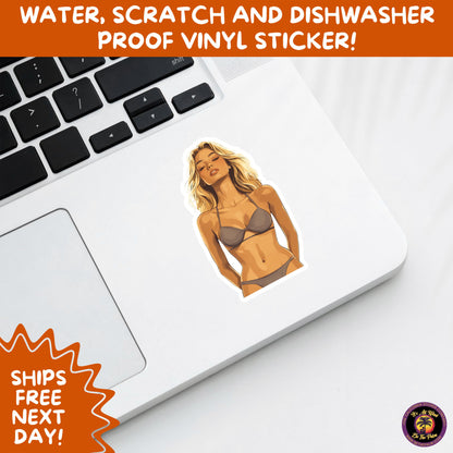 FUN BEACH STICKERS with Bikini Designs, Perfect for Travel Journals, Water Bottles, Tumblers, Laptops, Scrapbooks, and Summer Decor