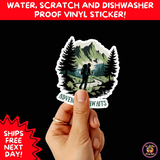 HIKING STICKERS | Set Waterproof Vinyl Decals Ideal for Backpacks Journals Cars Perfect Gift for Trail Walkers Campers and Outdoor Fans