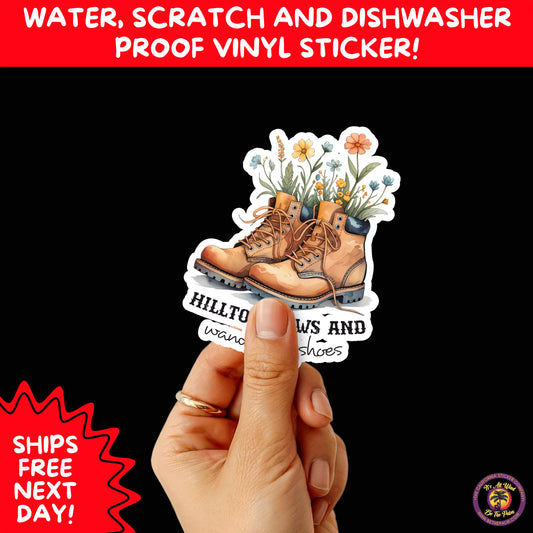 HIKING STICKERS | Set Waterproof Vinyl Decals Ideal for Backpacks Journals Cars Perfect Gift for Trail Walkers Campers and Outdoor Fans