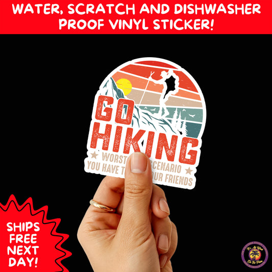 HIKING STICKERS | Set Waterproof Vinyl Decals Ideal for Backpacks Journals Cars Perfect Gift for Trail Walkers Campers and Outdoor Fans