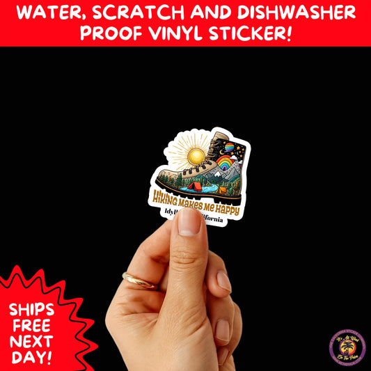 HIKING STICKERS | Set Waterproof Vinyl Decals Ideal for Backpacks Journals Cars Perfect Gift for Trail Walkers Campers and Outdoor Fans