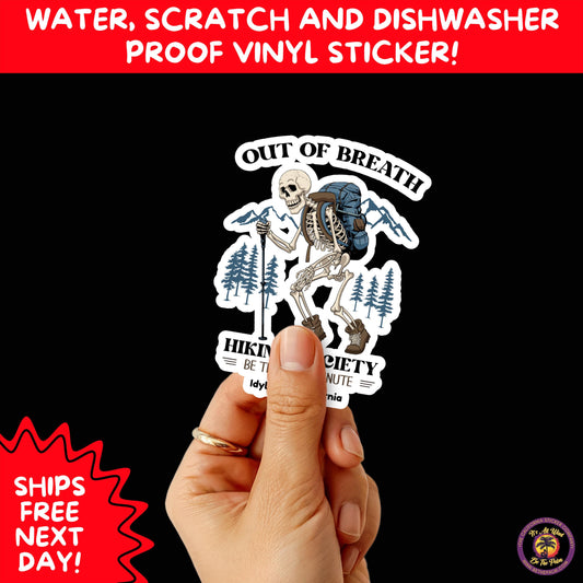 HIKING STICKERS | Set Waterproof Vinyl Decals Ideal for Backpacks Journals Cars Perfect Gift for Trail Walkers Campers and Outdoor Fans