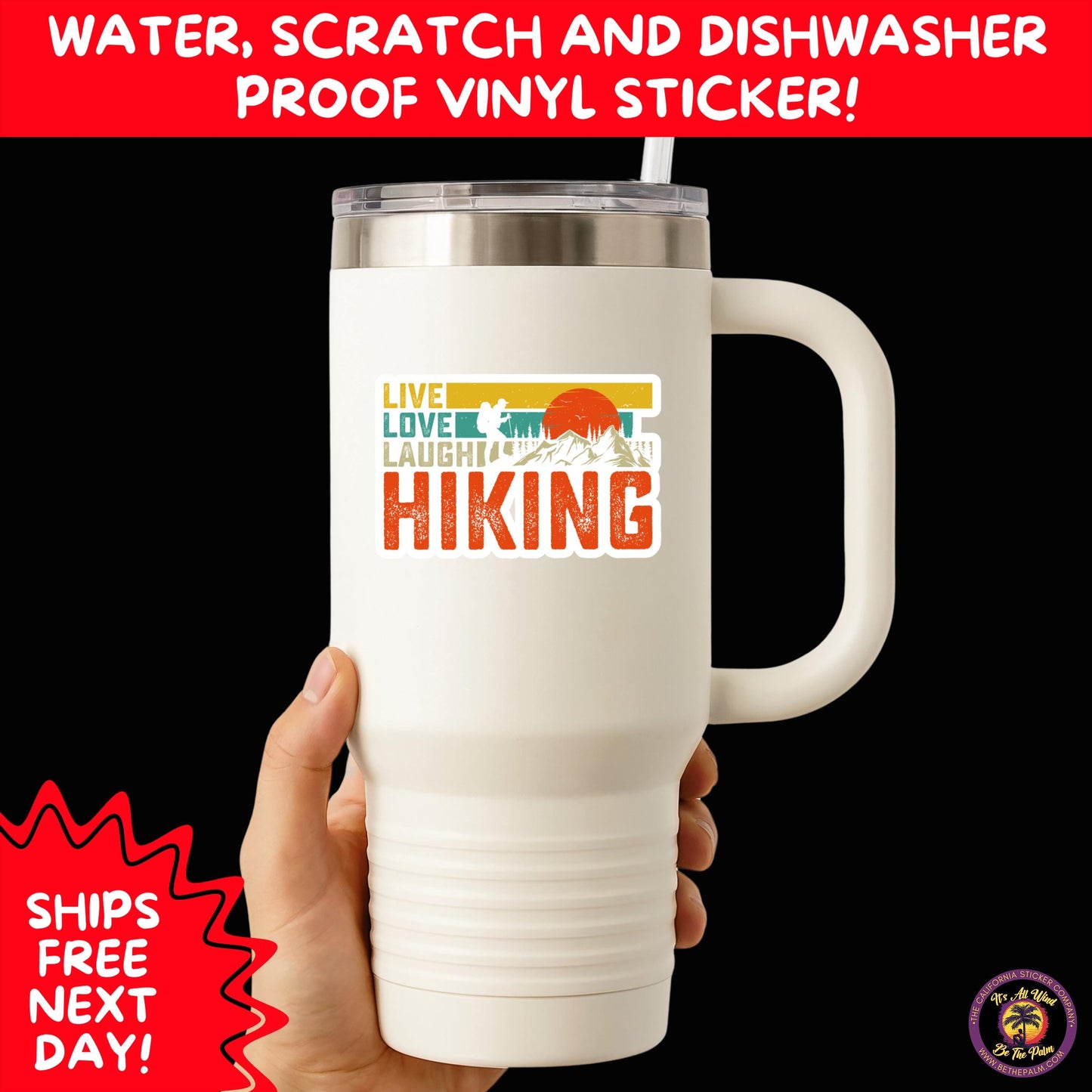 HIKING STICKERS | Set Waterproof Vinyl Decals Ideal for Backpacks Journals Cars Perfect Gift for Trail Walkers Campers and Outdoor Fans