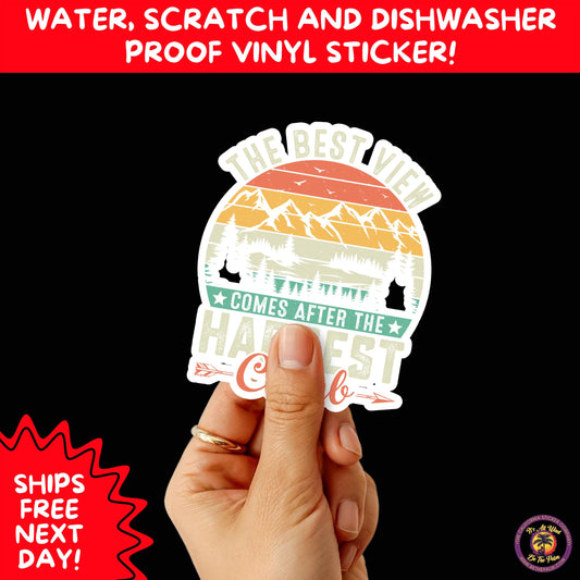 HIKING STICKERS | Set Waterproof Vinyl Decals Ideal for Backpacks Journals Cars Perfect Gift for Trail Walkers Campers and Outdoor Fans