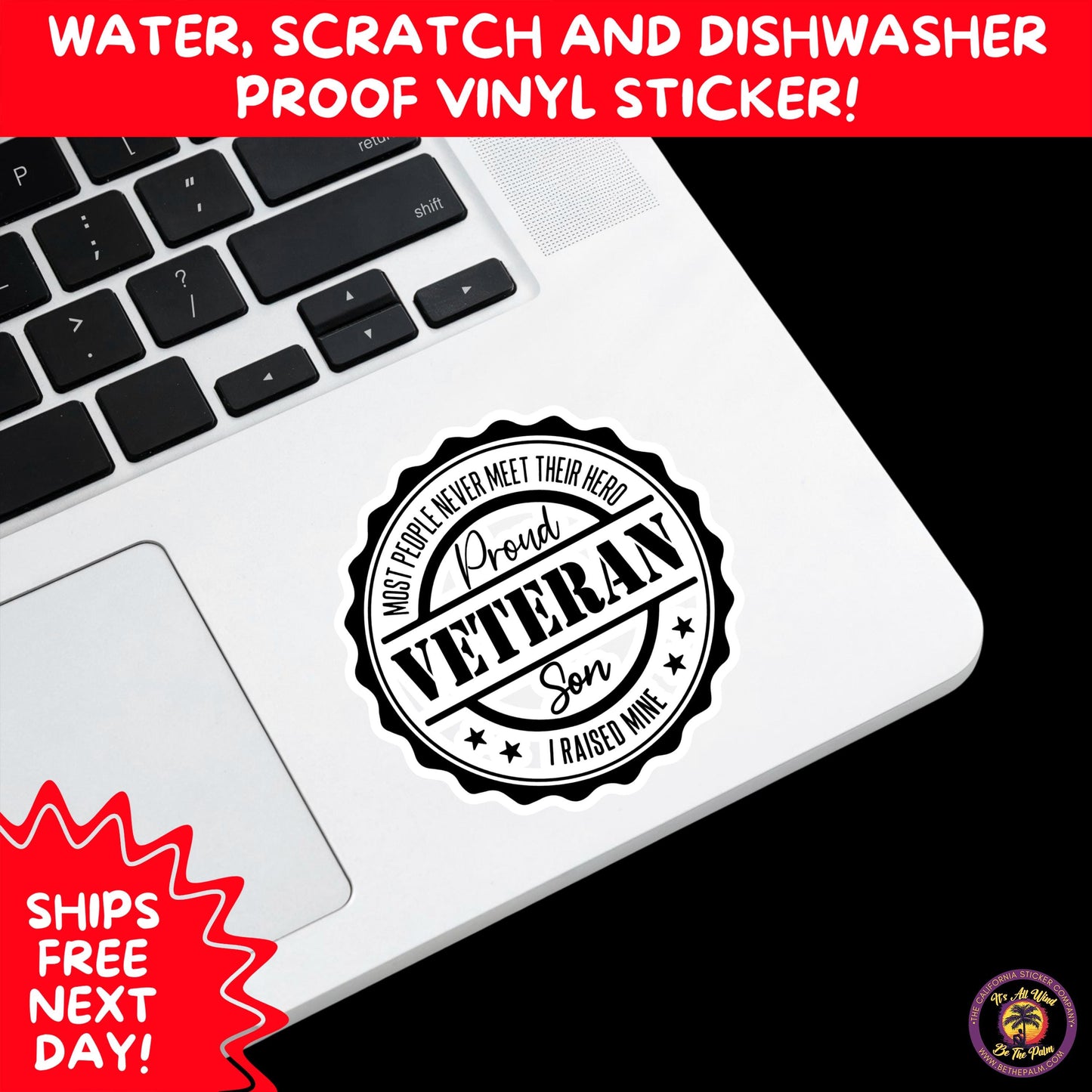 VETERAN STICKERS | Veteran Made Patriotic Vinyl Decals for Military Support, Army Navy Marine Veteran Gifts, American Flag Bumper Sticker