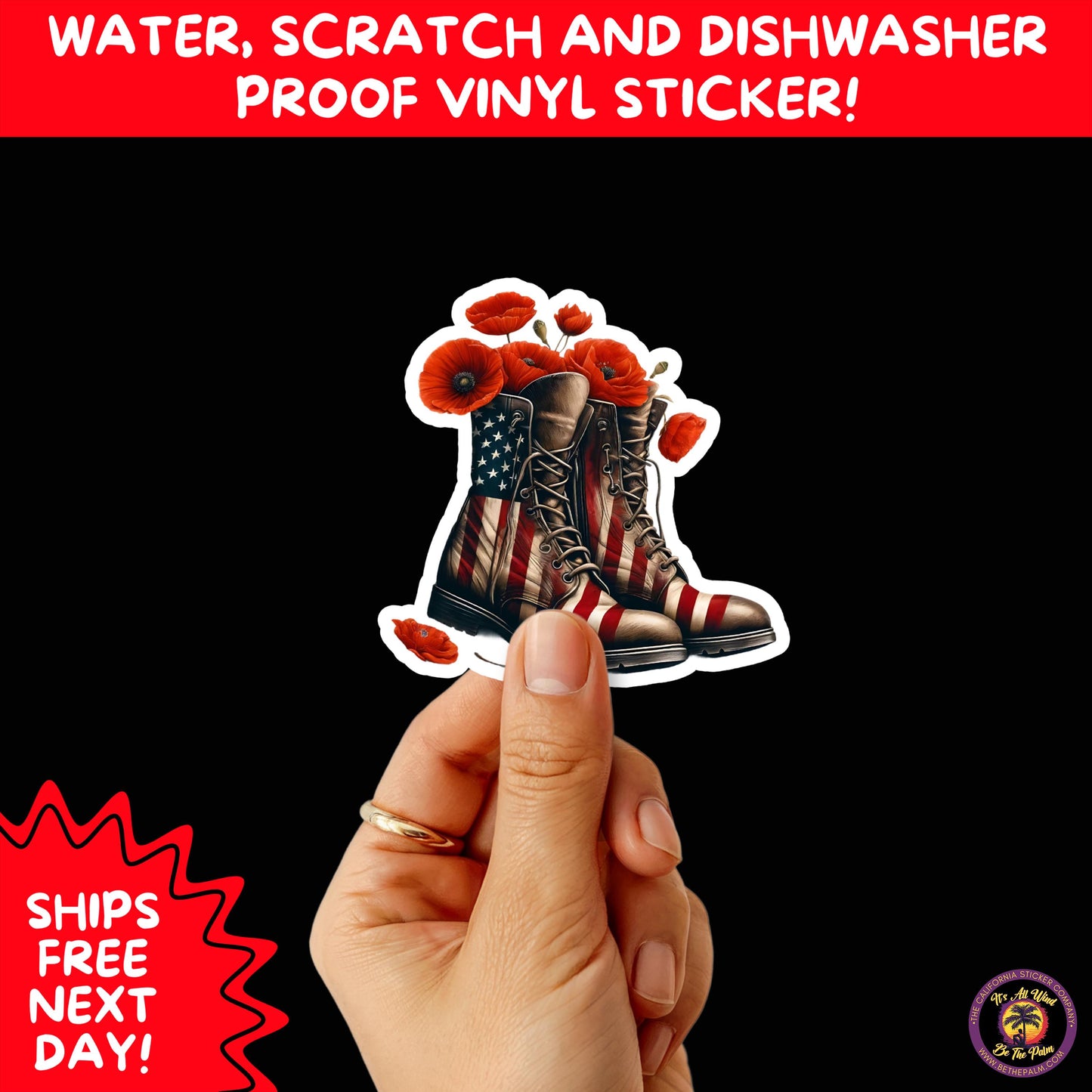 VETERAN STICKERS | Veteran Made Patriotic Vinyl Decals for Military Support, Army Navy Marine Veteran Gifts, American Flag Bumper Sticker