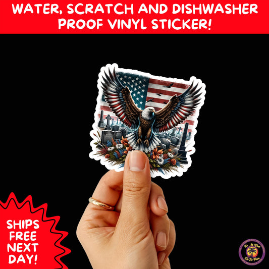 VETERAN STICKERS | Veteran Made Patriotic Vinyl Decals for Military Support, Army Navy Marine Veteran Gifts, American Flag Bumper Sticker