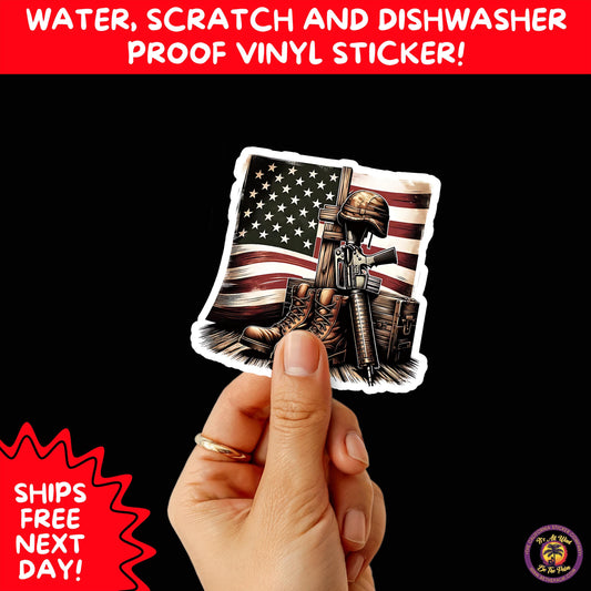 VETERAN STICKERS | Veteran Made Patriotic Vinyl Decals for Military Support, Army Navy Marine Veteran Gifts, American Flag Bumper Sticker