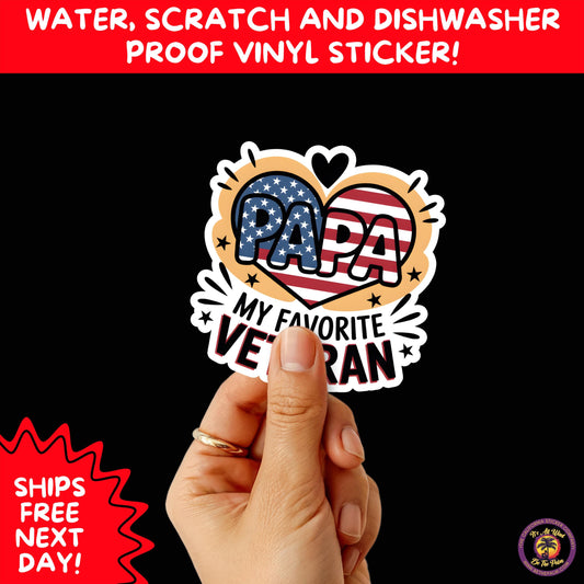 VETERAN STICKERS | Veteran Made Patriotic Vinyl Decals for Military Support, Army Navy Marine Veteran Gifts, American Flag Bumper Sticker