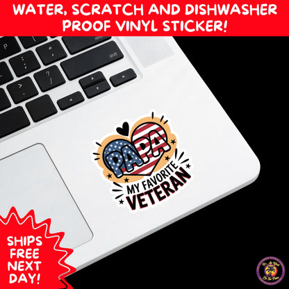 VETERAN STICKERS | Veteran Made Patriotic Vinyl Decals for Military Support, Army Navy Marine Veteran Gifts, American Flag Bumper Sticker