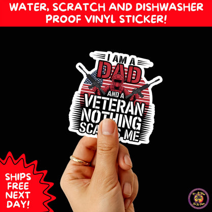 VETERAN STICKERS | Veteran Made Patriotic Vinyl Decals for Military Support, Army Navy Marine Veteran Gifts, American Flag Bumper Sticker