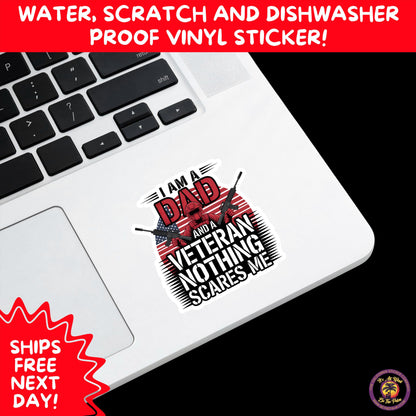 VETERAN STICKERS | Veteran Made Patriotic Vinyl Decals for Military Support, Army Navy Marine Veteran Gifts, American Flag Bumper Sticker