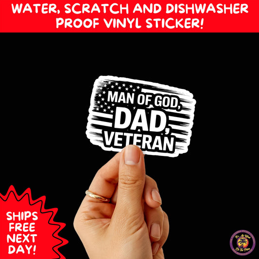 VETERAN STICKERS | Veteran Made Patriotic Vinyl Decals for Military Support, Army Navy Marine Veteran Gifts, American Flag Bumper Sticker