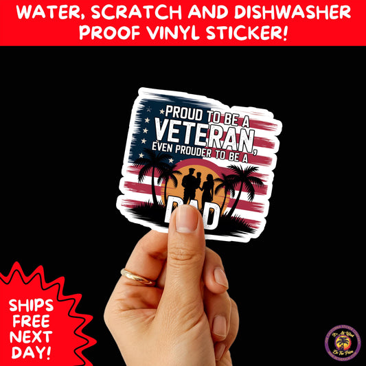 VETERAN STICKERS | Veteran Made Patriotic Vinyl Decals for Military Support, Army Navy Marine Veteran Gifts, American Flag Bumper Sticker
