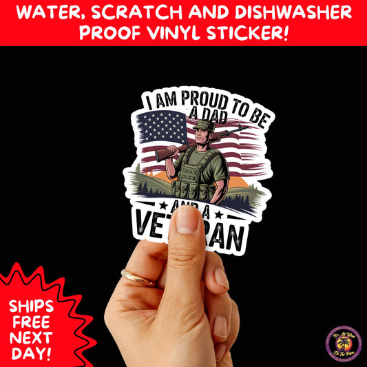 VETERAN STICKERS | Veteran Made Patriotic Vinyl Decals for Military Support, Army Navy Marine Veteran Gifts, American Flag Bumper Sticker