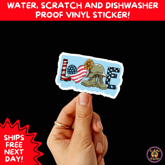 VETERAN STICKERS | Veteran Made Patriotic Vinyl Decals for Military Support, Army Navy Marine Veteran Gifts, American Flag Bumper Sticker