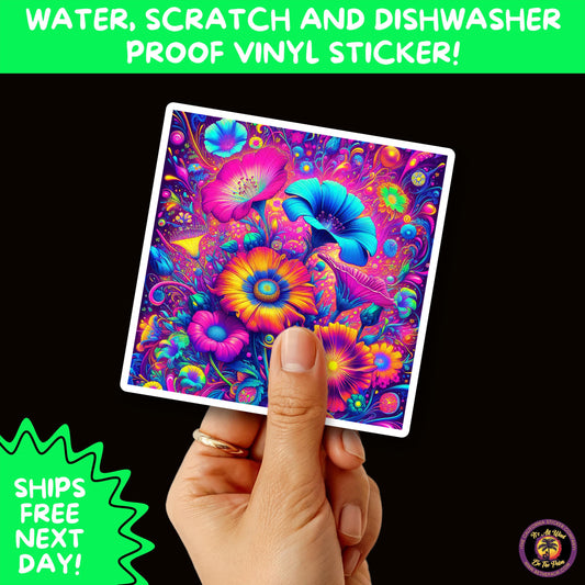 2. PSYCHEDELIC ART STICKERS | Trippy Groovy Vinyl Decals for Journals, Water Bottles, Laptops, Hippie Aesthetic Stickers for Vibe Lovers