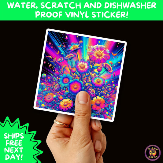 PSYCHEDELIC ART STICKERS | Trippy Groovy Vinyl Decals for Journals, Water Bottles, Laptops, Hippie Aesthetic Stickers for Vibe Lovers