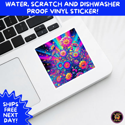 PSYCHEDELIC ART STICKERS | Trippy Groovy Vinyl Decals for Journals, Water Bottles, Laptops, Hippie Aesthetic Stickers for Vibe Lovers