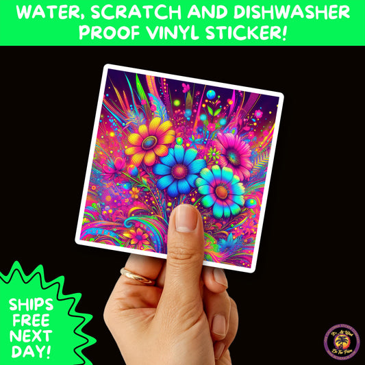 PSYCHEDELIC ART STICKERS | Trippy Groovy Vinyl Decals for Journals, Water Bottles, Laptops, Hippie Aesthetic Stickers for Vibe Lovers