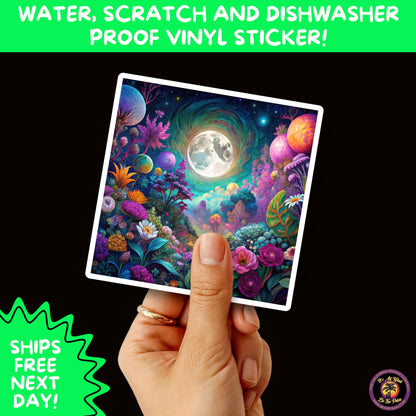 PSYCHEDELIC ART STICKERS | Trippy Groovy Vinyl Decals for Journals, Water Bottles, Laptops, Hippie Aesthetic Stickers for Vibe Lovers