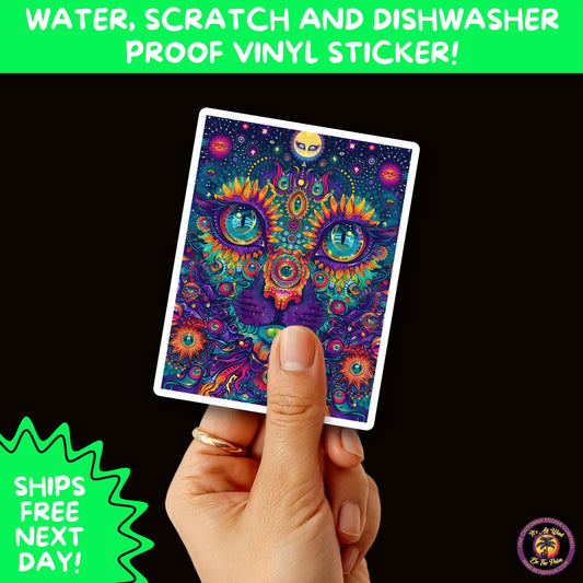 PSYCHEDELIC ART STICKERS | Trippy Groovy Vinyl Decals for Journals, Water Bottles, Laptops, Hippie Aesthetic Stickers for Vibe Lovers