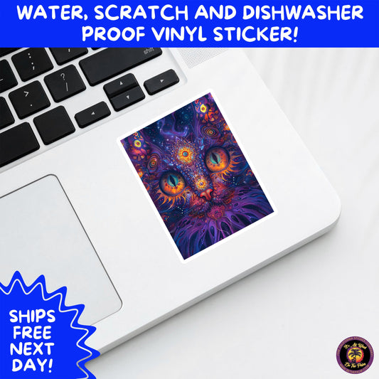 PSYCHEDELIC ART STICKERS | Trippy Groovy Vinyl Decals for Journals, Water Bottles, Laptops, Hippie Aesthetic Stickers for Vibe Lovers