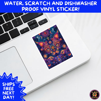PSYCHEDELIC ART STICKERS | Trippy Groovy Vinyl Decals for Journals, Water Bottles, Laptops, Hippie Aesthetic Stickers for Vibe Lovers