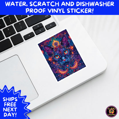 PSYCHEDELIC ART STICKERS | Trippy Groovy Vinyl Decals for Journals, Water Bottles, Laptops, Hippie Aesthetic Stickers for Vibe Lovers