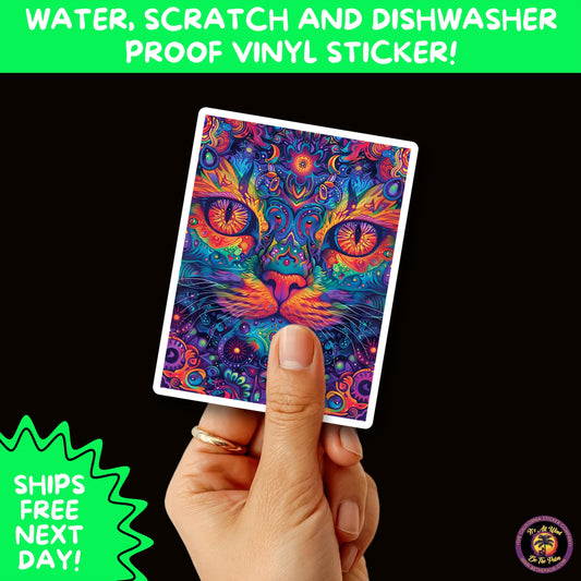 PSYCHEDELIC ART STICKERS | Trippy Groovy Vinyl Decals for Journals, Water Bottles, Laptops, Hippie Aesthetic Stickers for Vibe Lovers