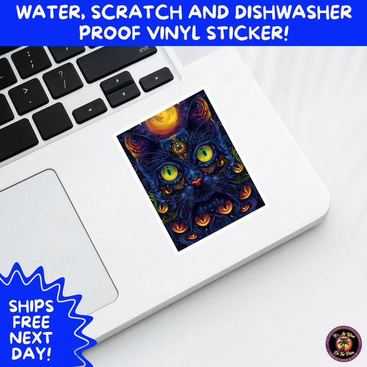 PSYCHEDELIC ART STICKERS | Trippy Groovy Vinyl Decals for Journals, Water Bottles, Laptops, Hippie Aesthetic Stickers for Vibe Lovers