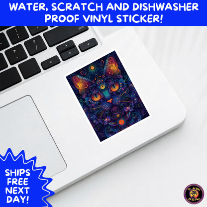 PSYCHEDELIC ART STICKERS | Trippy Groovy Vinyl Decals for Journals, Water Bottles, Laptops, Hippie Aesthetic Stickers for Vibe Lovers