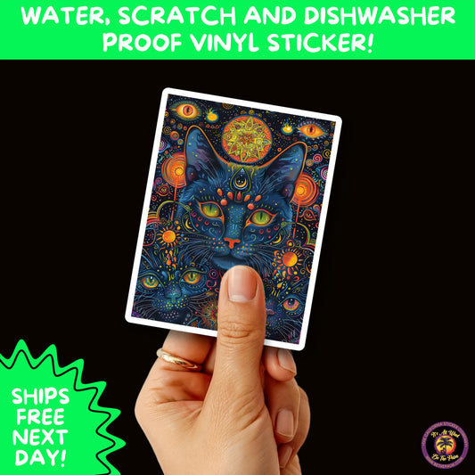 PSYCHEDELIC ART STICKERS | Trippy Groovy Vinyl Decals for Journals, Water Bottles, Laptops, Hippie Aesthetic Stickers for Vibe Lovers