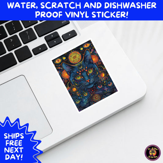 PSYCHEDELIC ART STICKERS | Trippy Groovy Vinyl Decals for Journals, Water Bottles, Laptops, Hippie Aesthetic Stickers for Vibe Lovers