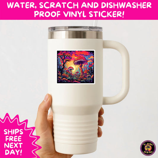 PSYCHEDELIC ART STICKERS | Trippy Groovy Vinyl Decals for Journals, Water Bottles, Laptops, Hippie Aesthetic Stickers for Vibe Lovers