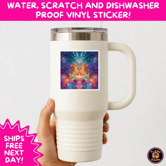 PSYCHEDELIC ART STICKERS | Trippy Groovy Vinyl Decals for Journals, Water Bottles, Laptops, Hippie Aesthetic Stickers for Vibe Lovers