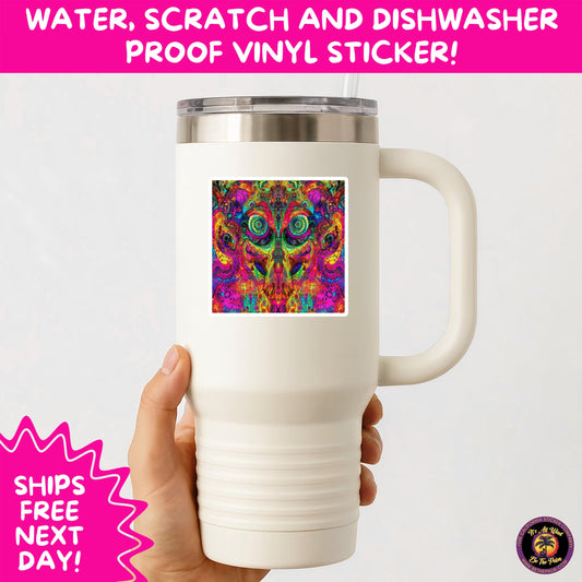 PSYCHEDELIC ART STICKERS | Trippy Groovy Vinyl Decals for Journals, Water Bottles, Laptops, Hippie Aesthetic Stickers for Vibe Lovers