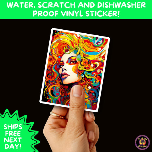 PSYCHEDELIC ART STICKERS | Trippy Groovy Vinyl Decals for Journals, Water Bottles, Laptops, Hippie Aesthetic Stickers for Vibe Lovers