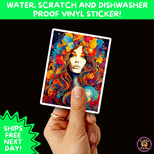 PSYCHEDELIC ART STICKERS | Trippy Groovy Vinyl Decals for Journals, Water Bottles, Laptops, Hippie Aesthetic Stickers for Vibe Lovers
