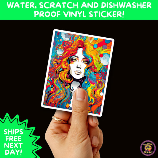 PSYCHEDELIC ART STICKERS | Trippy Groovy Vinyl Decals for Journals, Water Bottles, Laptops, Hippie Aesthetic Stickers for Vibe Lovers