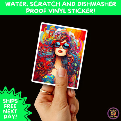 PSYCHEDELIC ART STICKERS | Trippy Groovy Vinyl Decals for Journals, Water Bottles, Laptops, Hippie Aesthetic Stickers for Vibe Lovers
