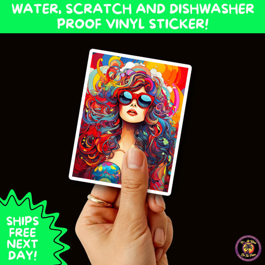 PSYCHEDELIC ART STICKERS | Trippy Groovy Vinyl Decals for Journals, Water Bottles, Laptops, Hippie Aesthetic Stickers for Vibe Lovers