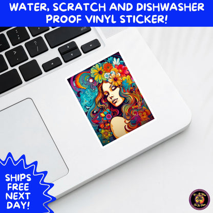 PSYCHEDELIC ART STICKERS | Trippy Groovy Vinyl Decals for Journals, Water Bottles, Laptops, Hippie Aesthetic Stickers for Vibe Lovers
