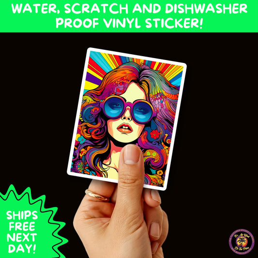 PSYCHEDELIC ART STICKERS | Trippy Groovy Vinyl Decals for Journals, Water Bottles, Laptops, Hippie Aesthetic Stickers for Vibe Lovers