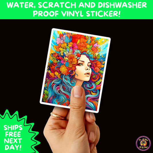 PSYCHEDELIC ART STICKERS | Trippy Groovy Vinyl Decals for Journals, Water Bottles, Laptops, Hippie Aesthetic Stickers for Vibe Lovers