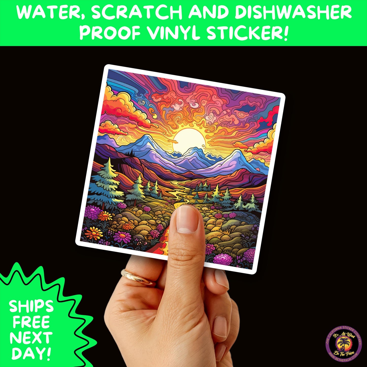 PSYCHEDELIC ART STICKERS | Trippy Groovy Vinyl Decals for Journals, Water Bottles, Laptops, Hippie Aesthetic Stickers for Vibe Lovers