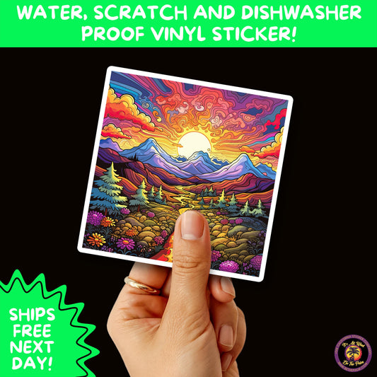 PSYCHEDELIC ART STICKERS | Trippy Groovy Vinyl Decals for Journals, Water Bottles, Laptops, Hippie Aesthetic Stickers for Vibe Lovers